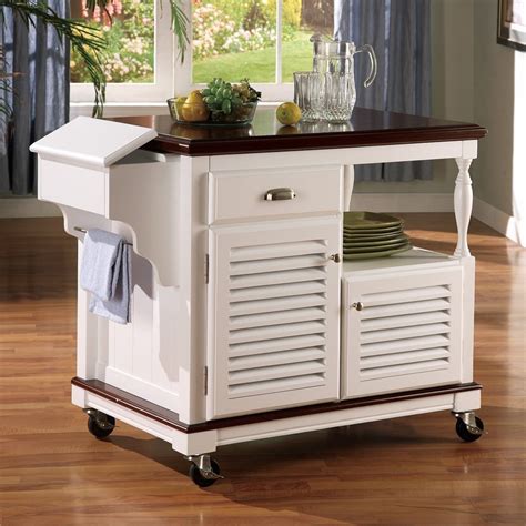 Coaster Fine Furniture White Farmhouse Kitchen Island At