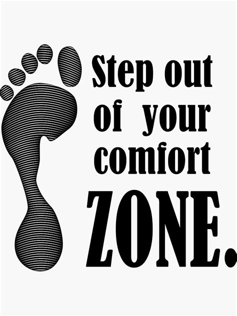 Step Out Of Your Comfort Zone Typography Tshirt Design Sticker For