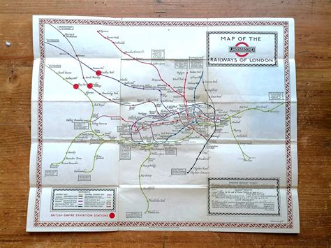 1934 London Underground Pocket Map No2 Hc Beck Iconic Antiques