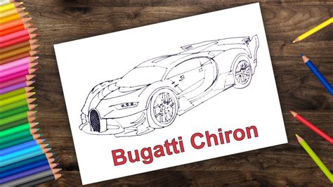How To Draw Bugatti Chiron Car Very Easy Youtube