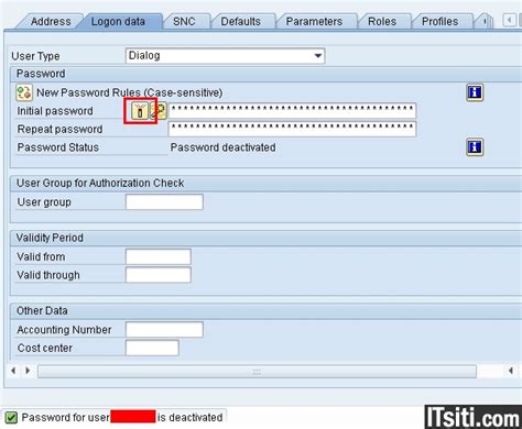 Activate And Deactivate Sap User Password