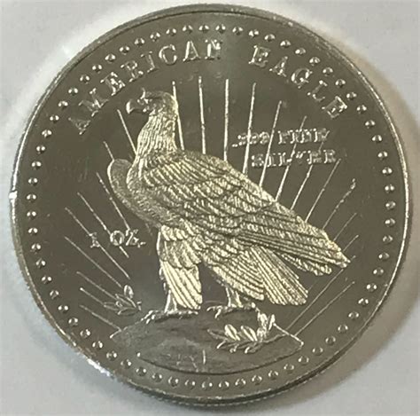1981 World Wide Mint American Eagle 1 Oz 999 Fine Silver Round