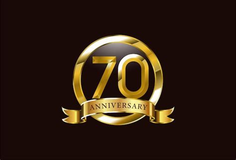 Logotipo De Aniversario De 70 Años Círculo De Línea Dorada Con Número Dentro Plantilla De
