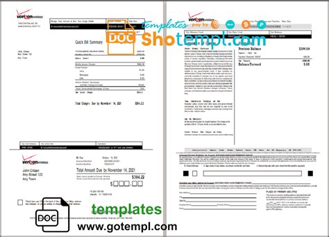 Usa Verizon Invoice Template In Word And Pdf Format Fully Editable