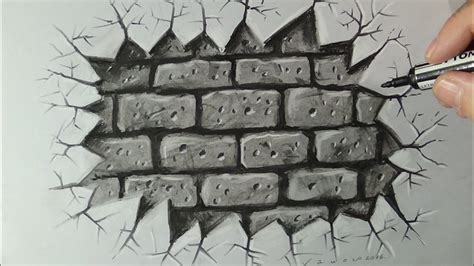 Tired of finding writing on the walls, but unsure of how to redirect the efforts of your child's inner artist? Drawing a Cracked Brick Wall, Time Lapse - YouTube