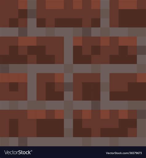 Pixel Minecraft Style Bricks Block Background Vector Image