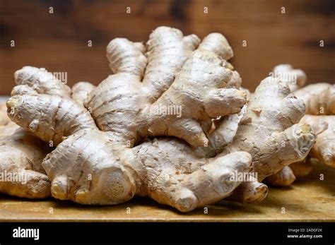 Group Of Fresh Gember Roots Used For Cooking And Medicine Stock Photo