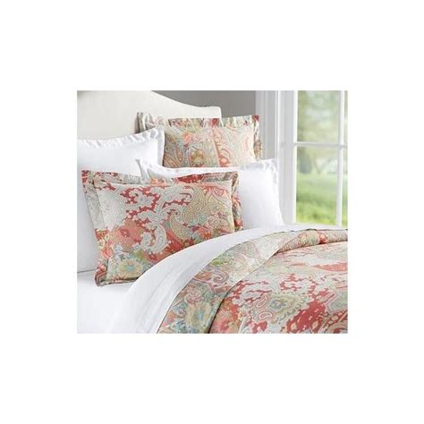 Pottery Barn Gemma Rose Reversible Printed Duvet Full Queen Multi Paisley Bedding Floral