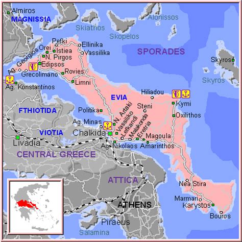 Evia Map Greece Detailed Map Of Evia