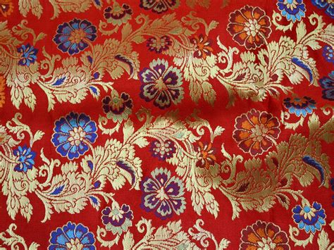 Sewing Indian Fabric Banaras Red Brocade By The Yard Wedding Etsy India Wedding Dress Body