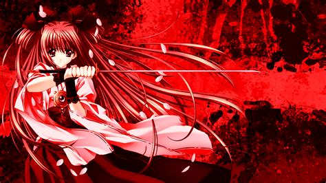 Fond d écran illustration Anime Filles anime rouge ouvrages d art épée Papier peint de l