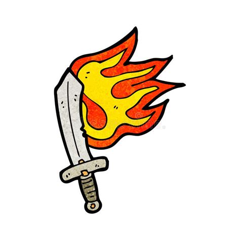 Flaming Sword Cartoon Stock Vector Illustration Of Quirky 38031557