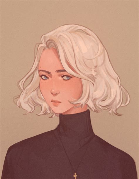 Miriam In 2022 Blonde Hair Cartoon Short Hair Drawing Blonde Hair