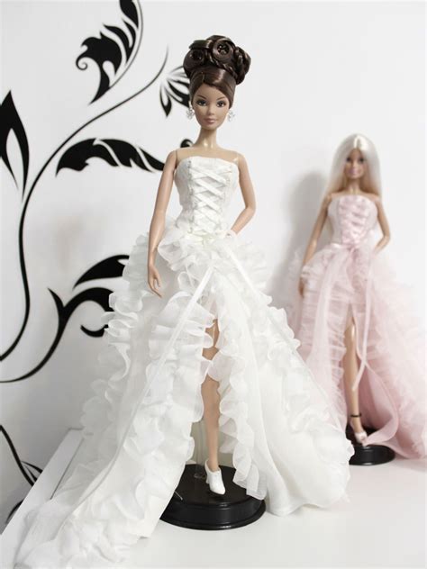 Dd Dda Cceb B B D A Df Doll Wedding Dress Barbie Gowns Bride Dolls