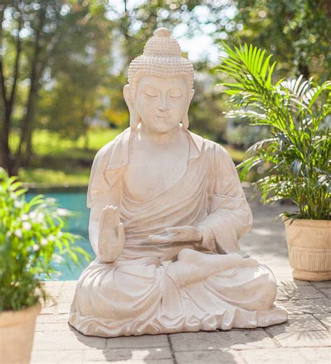 Large Seated Buddha Indooroutdoor Statue Wind And Weather
