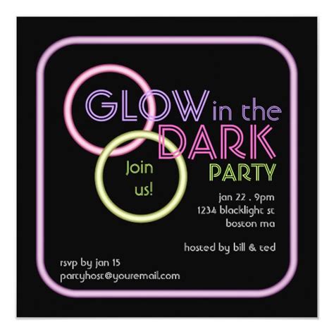 Glow In The Dark Blacklight Party Invitation