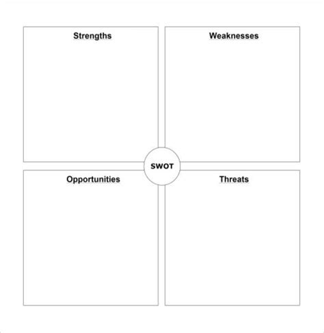 While you can use any of these options for showcasing your company's strength, weakness, opportunities and threats, the question is how. Blank SWOT Analysis Template - 12+ Free Word, Excel, PDF ...