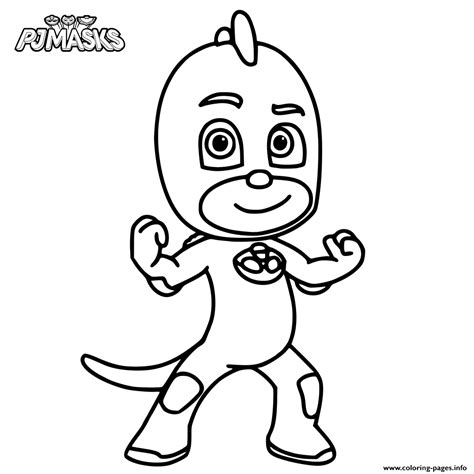 Colour In Gekko From Pj Masks Coloring Pages Printable