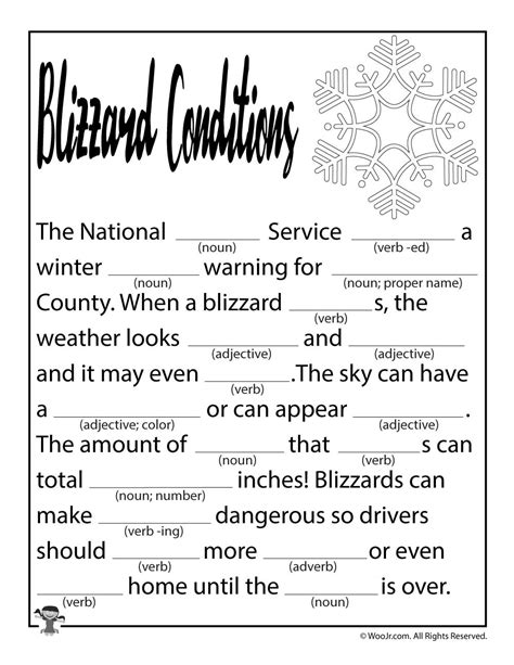 Mad Libs Winter Worksheet24