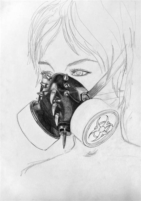 Gas Mask Face Drawing