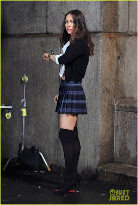 Full Sized Photo Of Megan Fox Sexy Schoolgirl Tmnt Set Photo