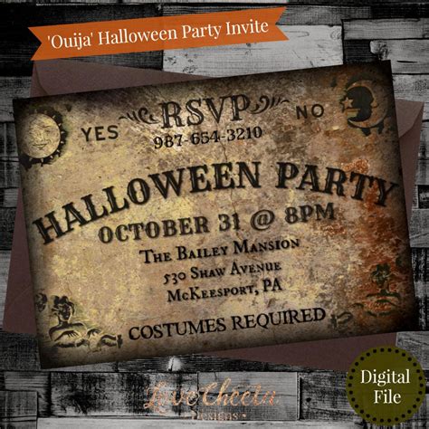 Spooky Halloween Party Invite Ouija Board Style Invitation | Etsy