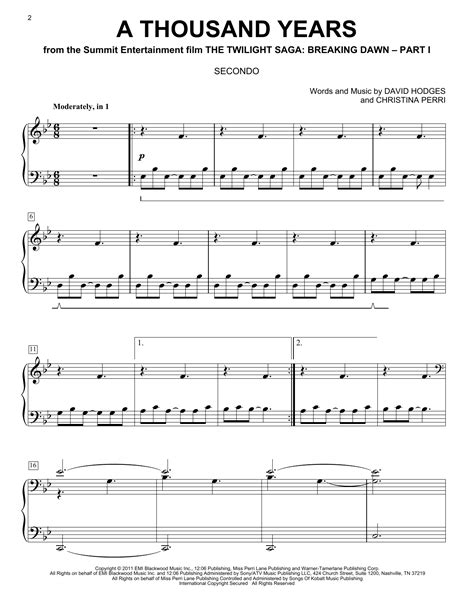 A Thousand Years Piano Sheet Music Free A Thousand Years Chords Piano