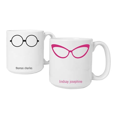 Cathys Concepts 2 Piece Personalized 20 Oz Geek Glasses Coffee Mug Set