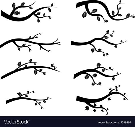 Black Tree Branch Silhouettes Royalty Free Vector Image