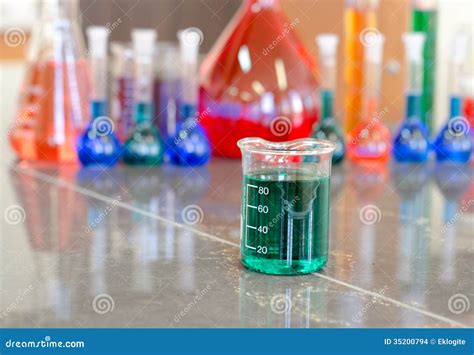 Beaker Filled With Green Chemical Stock Photo Image Of Experiment