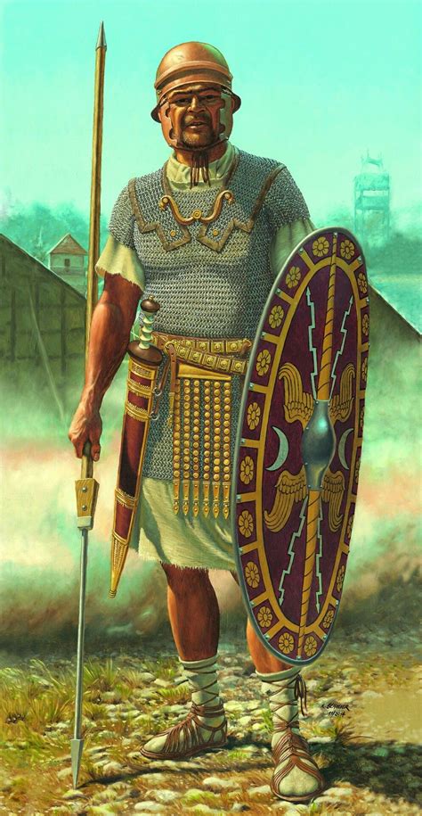 Roman Auxiliary Soldier 14 A D He Is Differentiated From The Legionary By His Chain Mail Armour