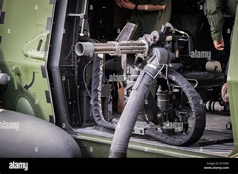 Military Helicopter Door Gunner Rapid Fire Machine Gun Stock Photo Alamy