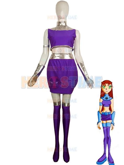 starfire spandex superhero costume purple and silver starfire costume cosplay party suit hot sale