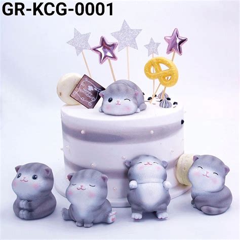 Jual Gr Kcg 0001 Cake Topper Hiasan Kue Cat Meong Kucing Tidur Duduk