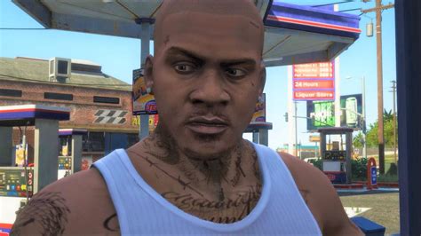 Improved Franklin W Face And Neck Tattoos Gta5
