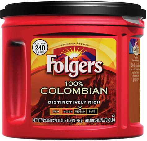 Folgers 100 Colombian Ground Coffee Medium Dark Roast 278 Ounce Pack Of 3 Amazonca Grocery