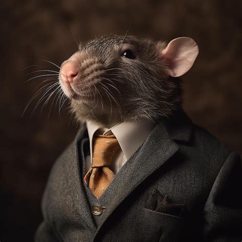 Premium Ai Image A Realistic Portrait Of A Rat In A Suit