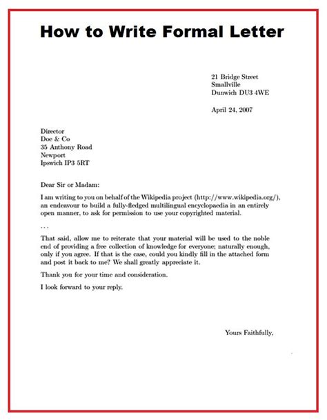 How To Write A Formal Letter A Formal Letter Types Of Business