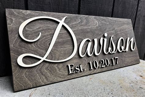 Custom Wood Sign Personalized Wedding T Last Name Etsy Custom