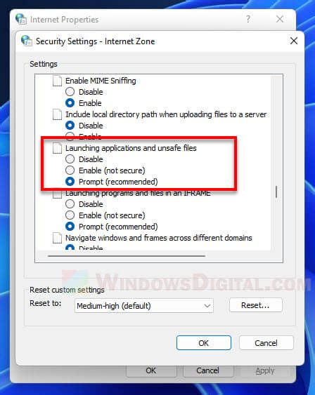 Windows 11 Your Internet Security Settings Prevented One Or More Files