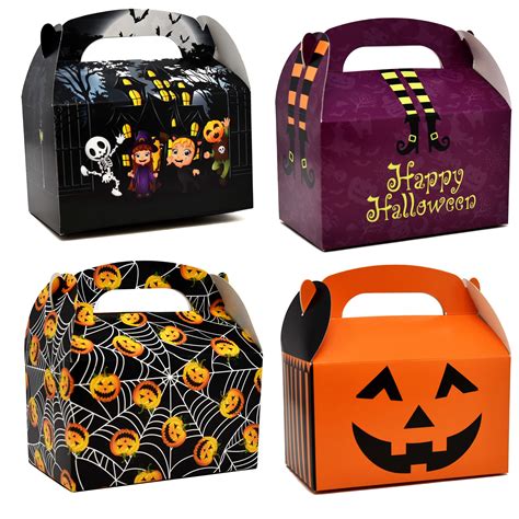 48 Halloween Treat Boxes Cardboard Haunted House Gable Boxes For School