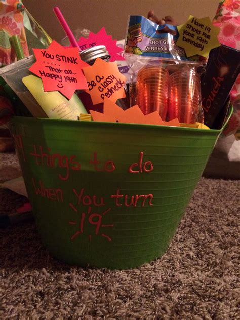 Maybe you would like to learn more about one of these? A 19th Birthday gift basket made with 19th things; We ...