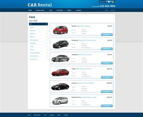 Free Rent A Car Website Template Rent A Car Template Phpjabbers