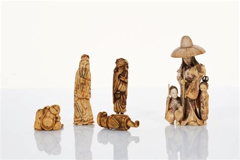 Japanese Carved Ivory Figure Group Shapiro Auctioneers