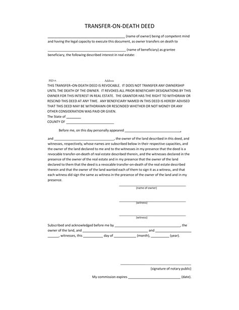 Free Fillable Transfer On Death Deed Form ⇒ Pdf Templates