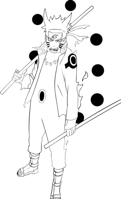 Naruto In Six Paths Sage Mode Coloring Page Free