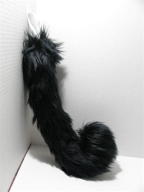 14in Curled Black Cat Neko Tail Cosplay Costume Accessory Etsy Cat