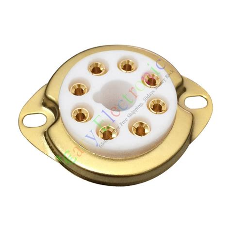 8pin Gold Ceramic Vacuum Tube Sockets Octal Valve For Kt88 El34b 6550 Radio