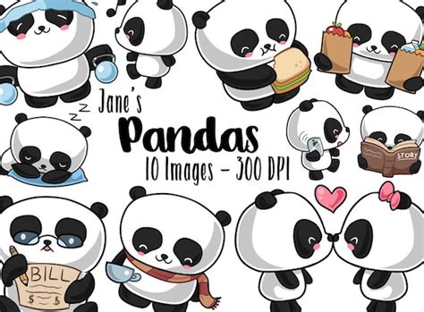 Premium Vector Clipart Kawaii Panda Cute Pandas Planner Addict Clipart