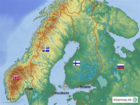 Schwedenfinnlandnorwegen Von Fuxnuxer Landkarte Für Skandinavien
